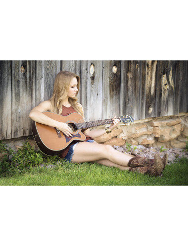 해외 여자 모델 여성 기타 소녀 미소녀 음악 기타리스트 시골 어쿠스틱 부츠 가수