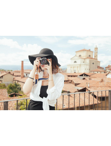 해외 여자모델 미소녀 사진사 관광객 스냅숏 사진을 찍고 사진 촬영 카메라 사진 여행 사람 소녀